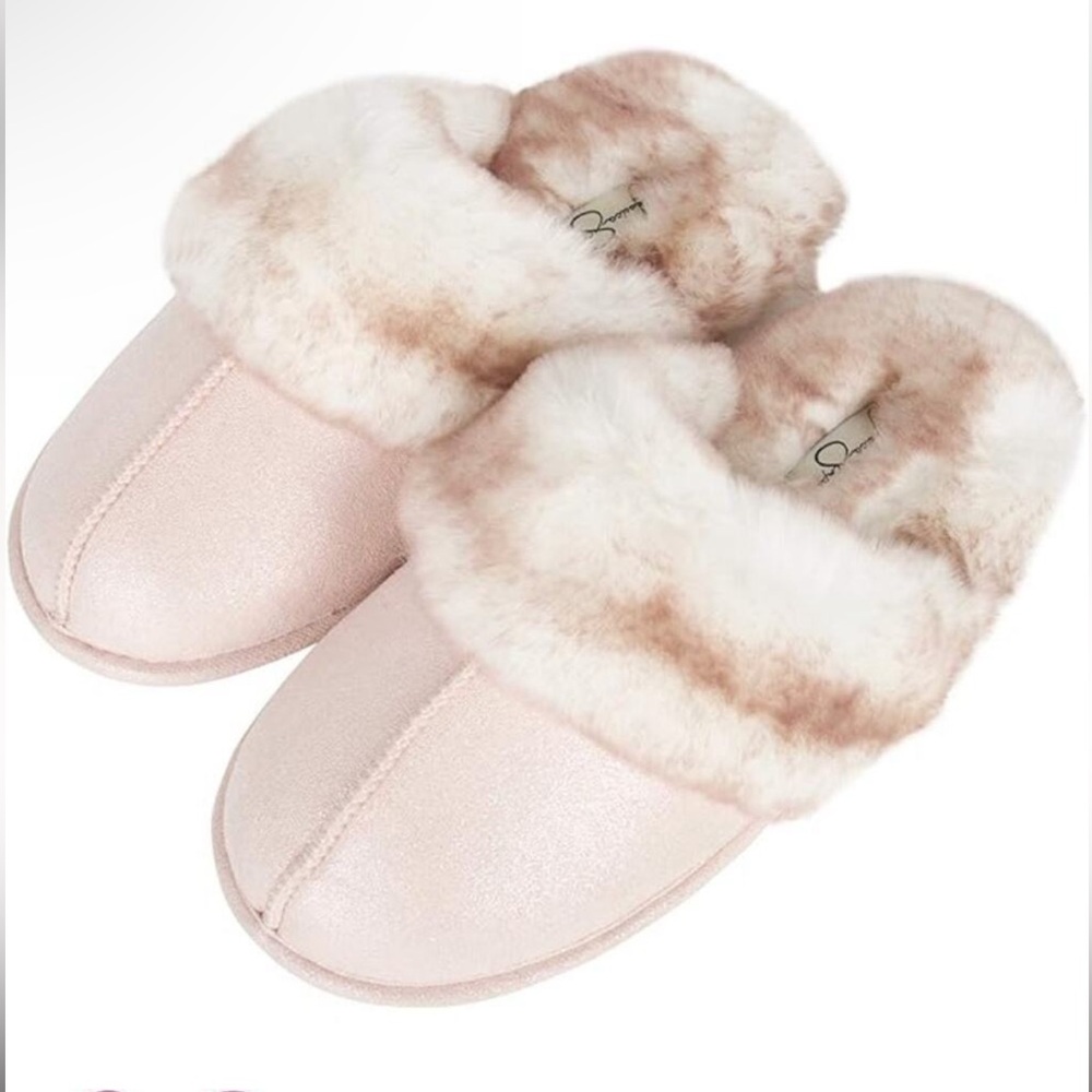 Jessica Simpson Women's Comfy Faux Fur Slippers